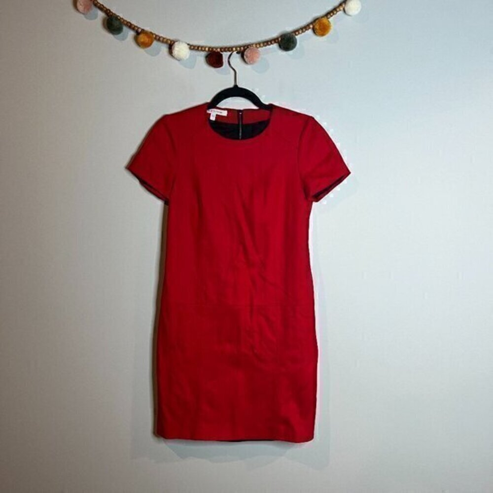 Judith & Charles red wool blend shift dress